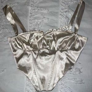 Cropped corset top, champagne color